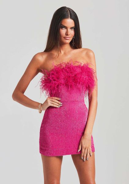 

new party dress slim fit bra dress artificial wool splice sequin one line neck wrap hip dress, White