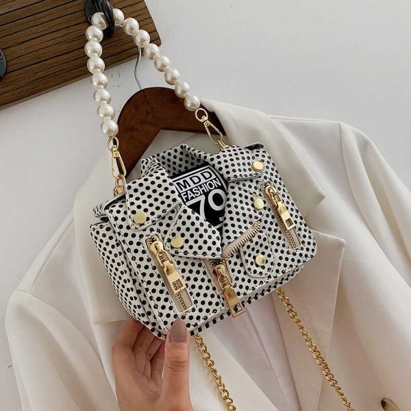 

designer women messenger bags dot mini jacket bag lady shoulder bag pearl handle chain crossbody bags sac a main femme de marque clothing mo