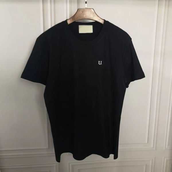 

23ss couple black t-shirt embroidery new letter cotton fabric loose large size european american trend designer polo shirt ha5k, White;black