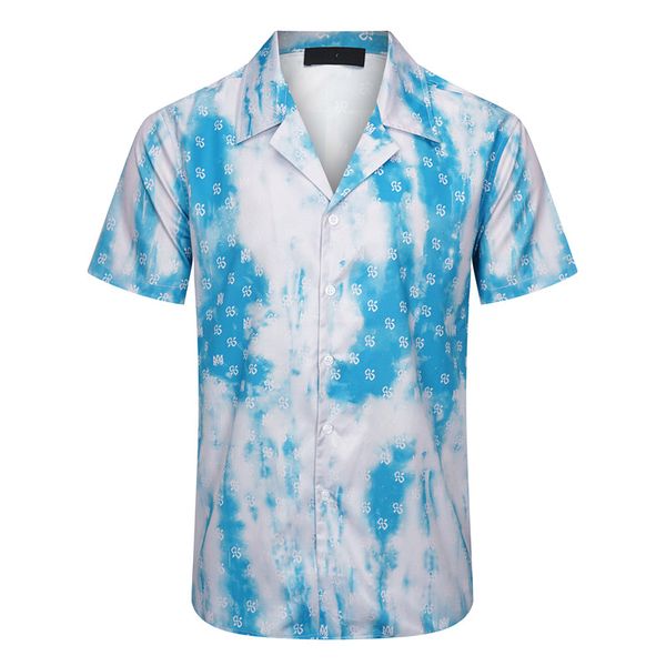 

23 luxury designer shirt mens fashion geometric print bowling shirt hawaiian print casual shirt men slim fitting short sleeve versatile t-sh, White;black