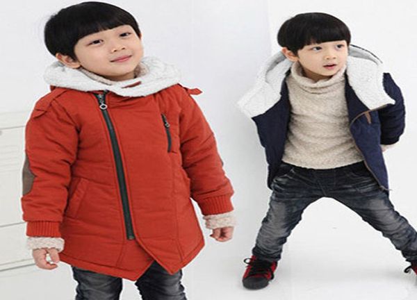 

autumn winter boys coats hooded cottonpadded casual kids thick jackets for boys 312y toddler teens children outerwear1658037, Blue;gray