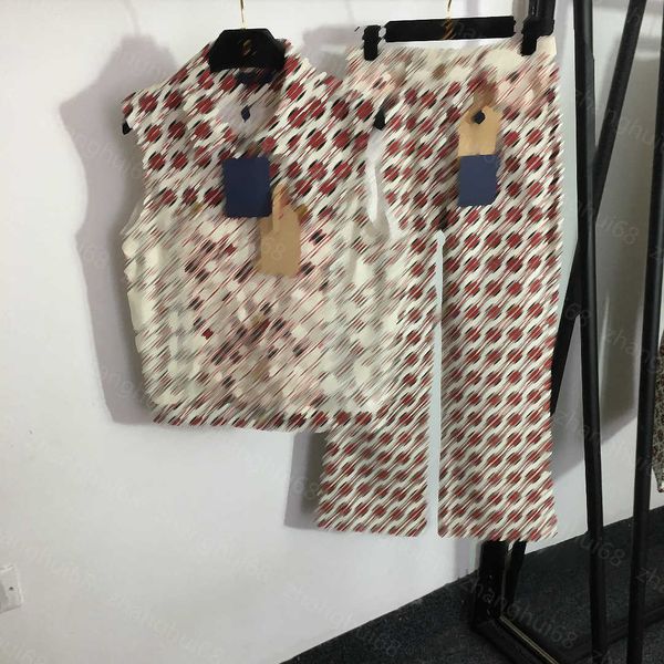 

23ss casual suit womens designer clothing women pants sets logo vintage printed letter button sleeveless lapel denim vest coat denim pants s, White