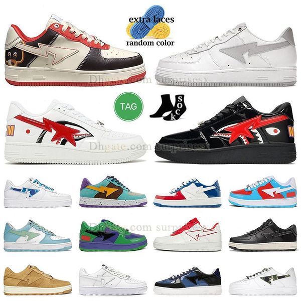 

2023 sandals mens designer casual shoes sk8 shark black sta designer abc camo white green paste pink camo combo blue camouflage women platfo