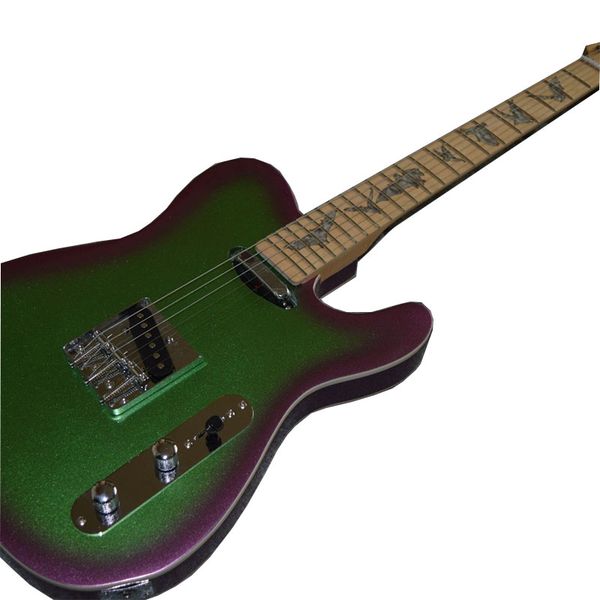 

factory customization metallic green, bat fingerboard inlay, electric guitar
