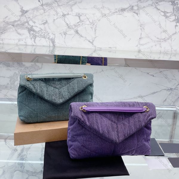 

puffer shoulder bag designer handbags loulou chain bag women cotton stiching crossbody handbags tote wallet purse