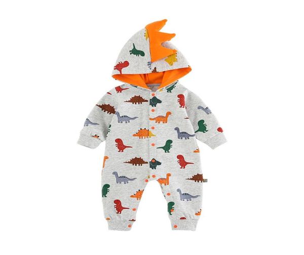 

baby boys rompers kids long sleeve cartoon dinosaur jumpsuits hooded infant girls 100 cotton romper boy clothing b027281749, Blue
