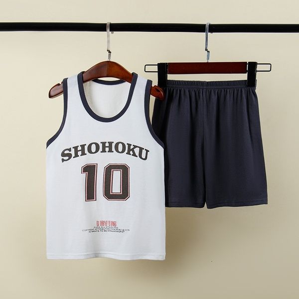 

jerseys summer baby boys girls children clothes sets cartoon vest two piece sleeveless kids cotton t shirt shorts 230704