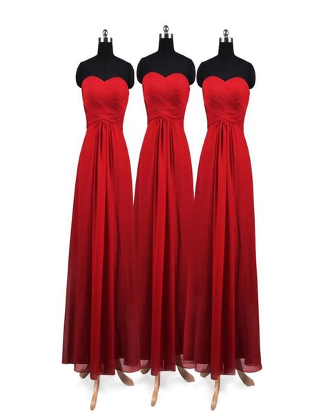 

real picture red long bridesmaid dresses straoless flow chiffon blush bridesmaid formal prom party bridemaid dresses8481298, White;pink