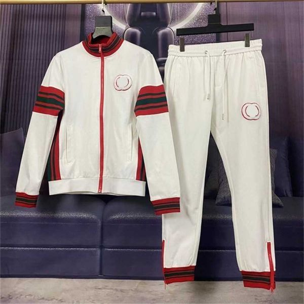 

mens designer tracksuits hooded suit lateral fringe leisure jacket sports blue white splice men front zipper pocket sweatshirts long sleeves, Gray