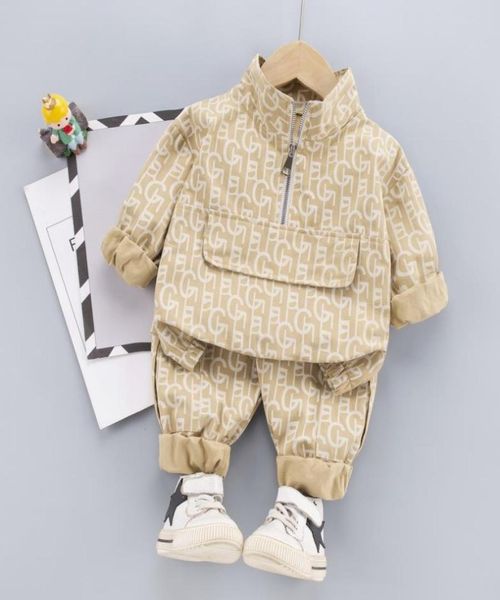 

baby boy clothes set new casual tracksuit long sleeve letter pullover hoodiespants kids sets infant ropa clothes suits5419998, White