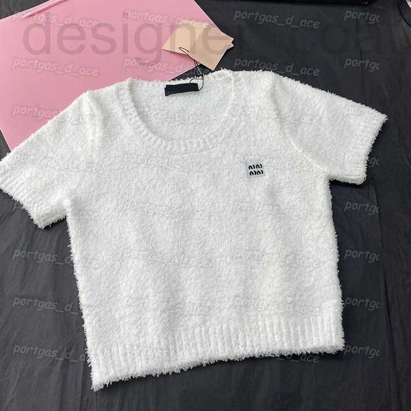 

women's plus size t-shirt designer knitted women t shirts short sleeve knit jumper fashion summber round neck xuyo, Black