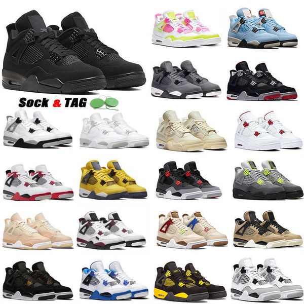 

jumpman 4s basketball shoes for men high og sail university blue military black cat red thunder bred taupe haze white oreo sport trainer sne