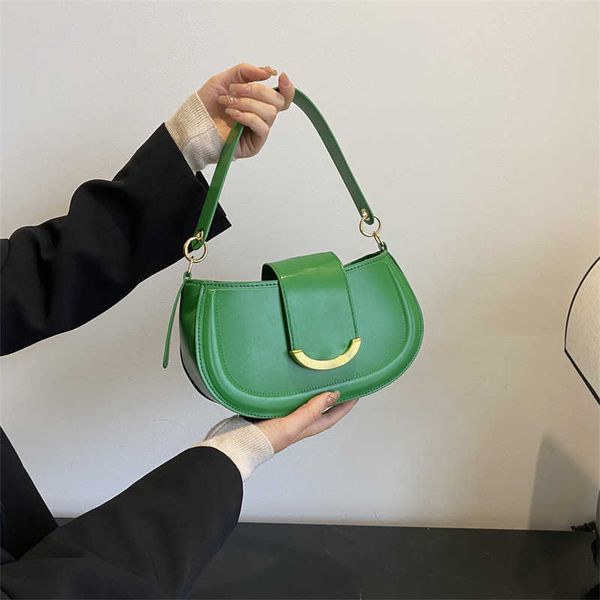 

small design single shoulder underarm bag for women's new version trendy and foreign style saddle bag high-end feeling small shoulder b