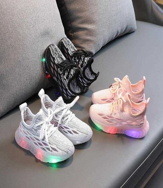 

zapatos nina girls boys kids lightweight glowing shoes baby luminous sneakers children led sport trainers chaussure enfant fille x4217118, Black;red