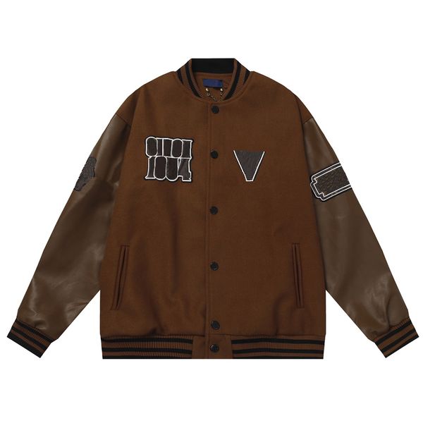 

men's jackets designer coats flight jacket baseball uniform letter embroidery hip hop streetwear jacket fashion womans outerwear, Black;brown