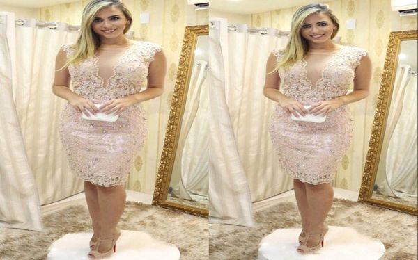 

knee length short mother of the bride dresses sheer deep v neck crystals beaded lace mother of the groom dress evening party gowns8766000, Black;red