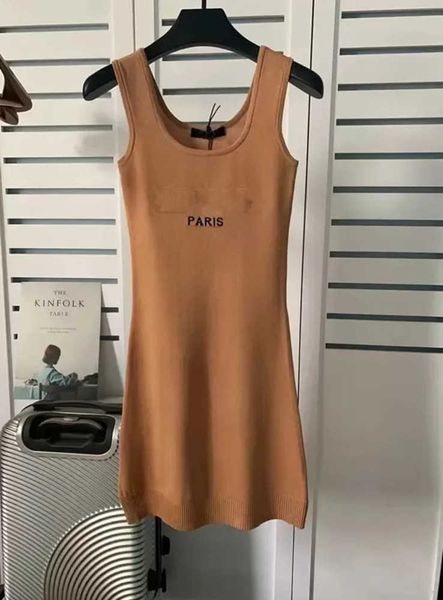 

knit designer dress for woman long t shirt black girl womens clothing summer casual lady bodycon sleeveless cotton knitwear letter slim fit, Black;gray