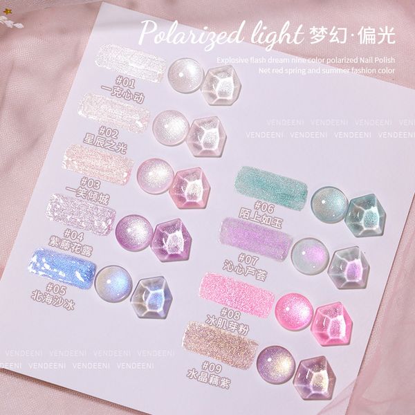 

nail gel highlight series polish diamond glitter semipermanent holographic soak off uv varnish diy art 230704, Red;pink