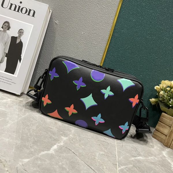 

men's designer bag outdoor leather crossbody shoulder bag color gradient pattern handbag wallet m22495
