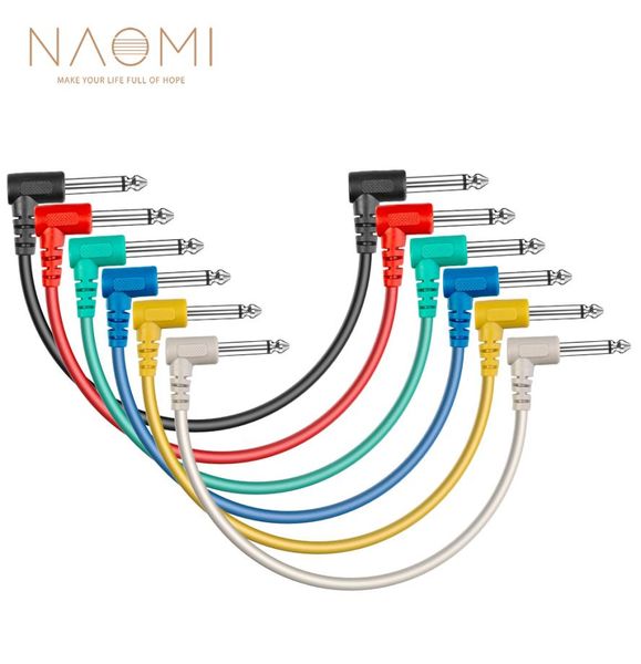 

naomi 6pcsset guitar effect pedal cables colorful plastic guitar patch cables angled for electric guitar effect pedals2172876