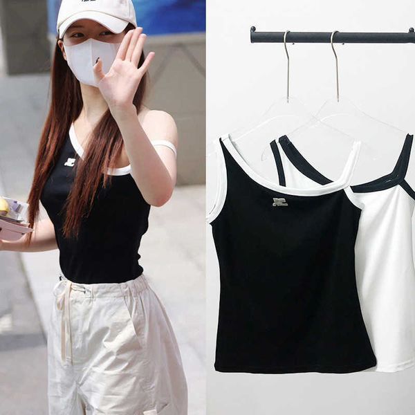 

this shop zhao si j n i e the same c o u pure wind dew sling with oblique shoulder back heart, White