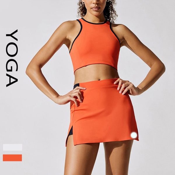 

yoga outfits al logo yoga suit europe and the united states outdoor running tennis wear soaking wet gas fitness clothing, White;red