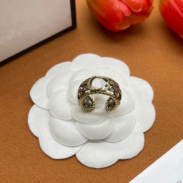 

designer branded jewelry rings womens gold silver plated copper finger adjustable ring women love charms wedding supplies luxury accessories