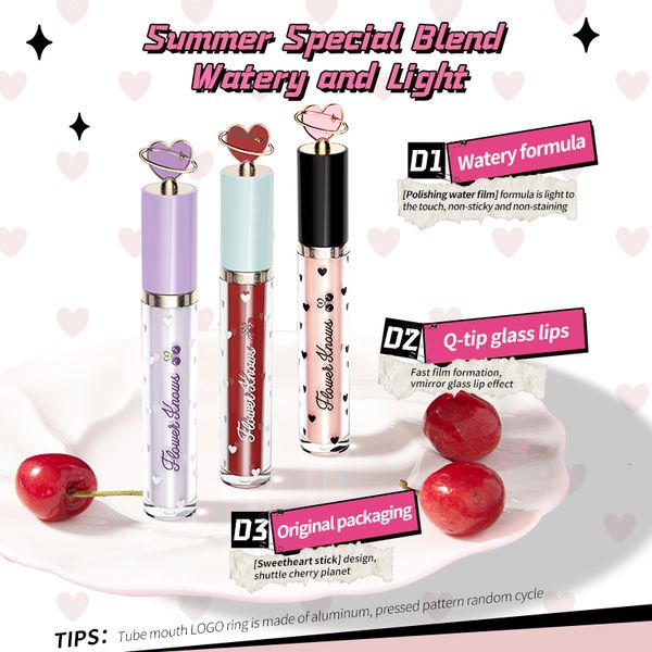 

lipstick flower knows cherry love lip gloss liquid tint in 12 colours 3g 230704