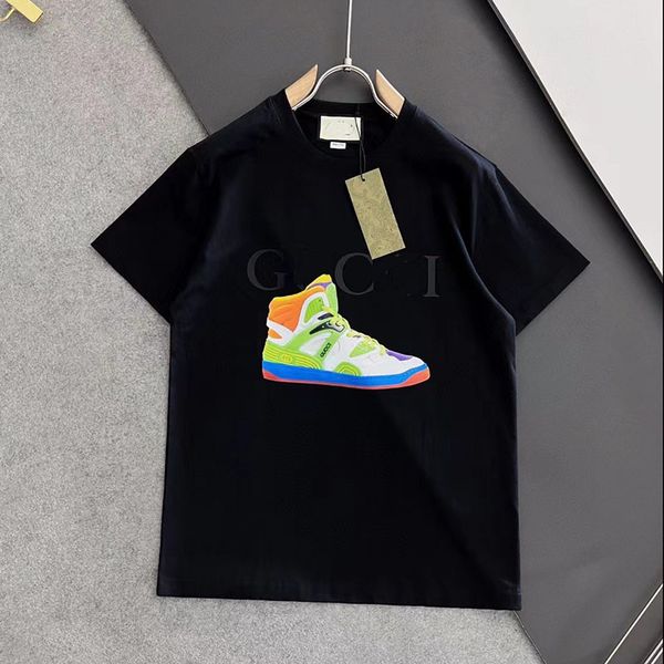 

classic women's men's t-shirt quality short sleeve casual shoes digital print short sleeve, White