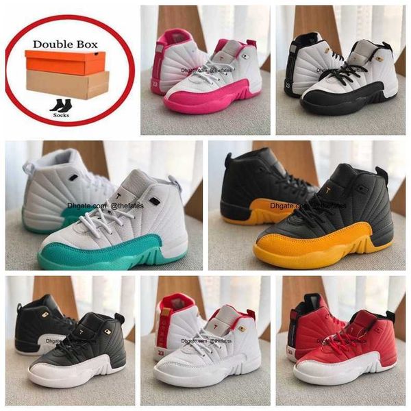 

kids youth basketball shoes for 12 12s stealth playoffs royalty taxi university gold white digital pink gym red girls volt gold boys sports, White;red