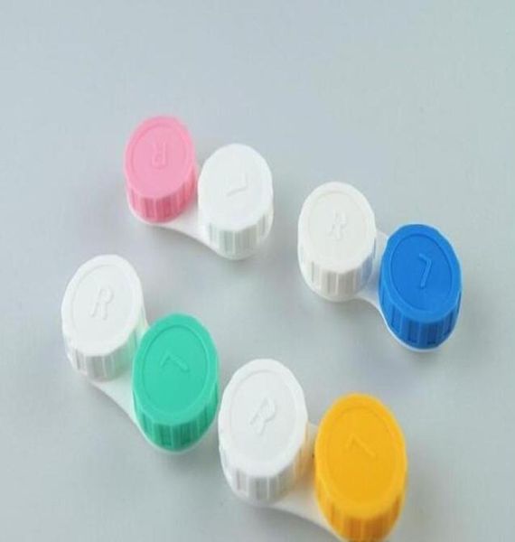 

500pcslot fahion contact lenses case kit mate double lens box simple6344409