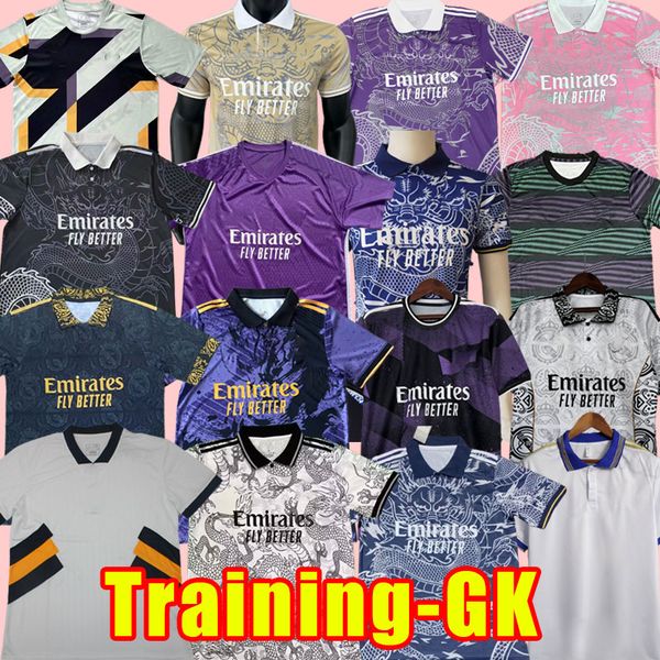 

23/24 camavinga soccer jerseys 2023 real madrids rodrygo rudiger modric marcelo asensio lucas v tchouameni fans version training goalkeeper, Black;yellow