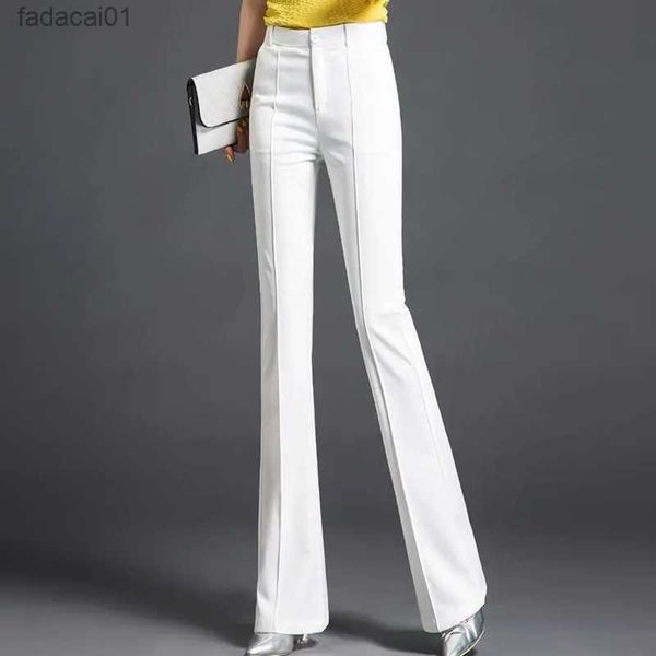 

high elastic spring summer flare pants plus size 3xl casual straight trousers for women work suit pants korean loose mom pants l230621, Black;white