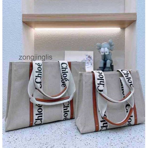 

fashion tote bag designer beach bags woody handbag 2023 one cloe shoulder canvas niche design portable large tote women's capacity 2 h8