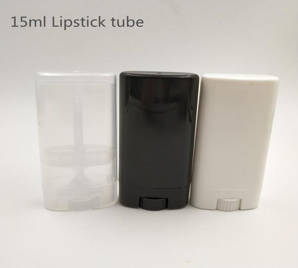 

50pcs 15g15ml deodorant container lip balm tube white and clear flat empty lipstick tube3887536