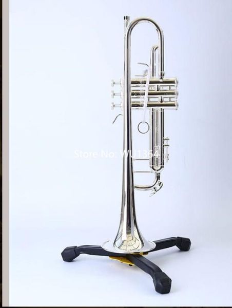 

new arrival 180s 37 bb flat small trumpet silver plated musical instruments with mouthpiece6801919