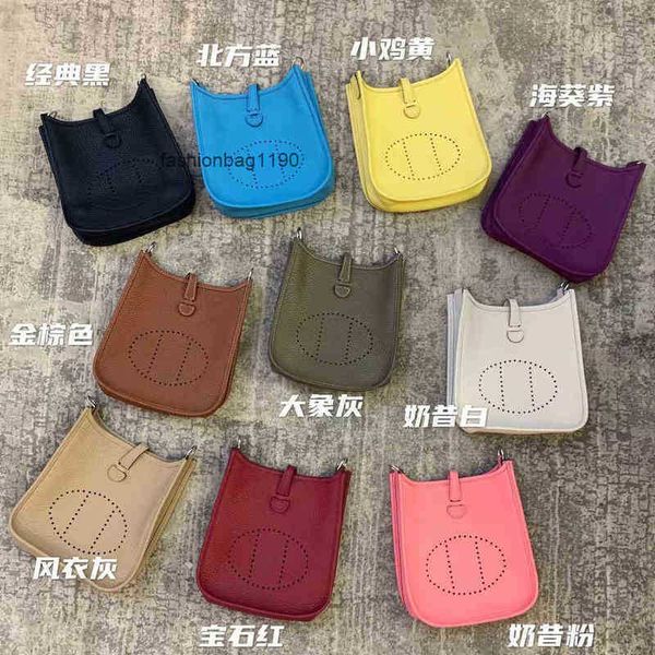 

handbag crossbody evelynes's women bucket spring leather bag togo simple one shoulder women's leisure hollow messenger litchi patt