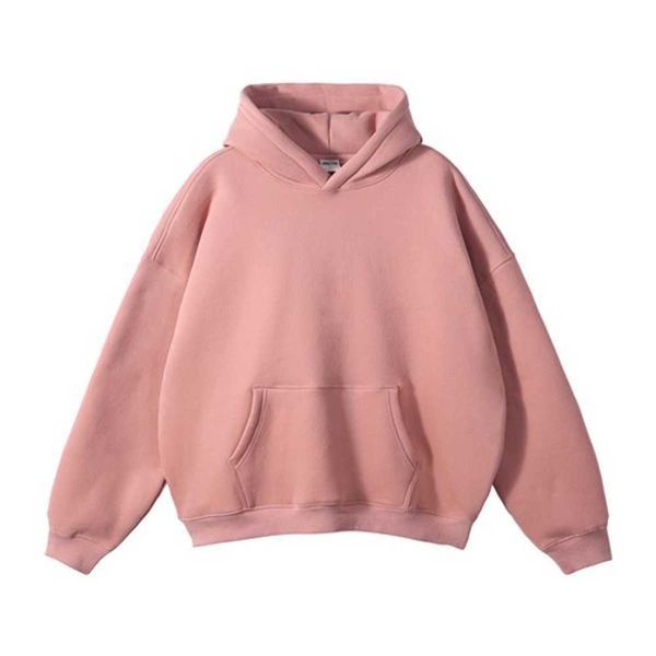 

men's hoodies cotton zip up solid color plush oversized hooded sweater for men and women's autumn winter baggy sports outwear xds6, Black