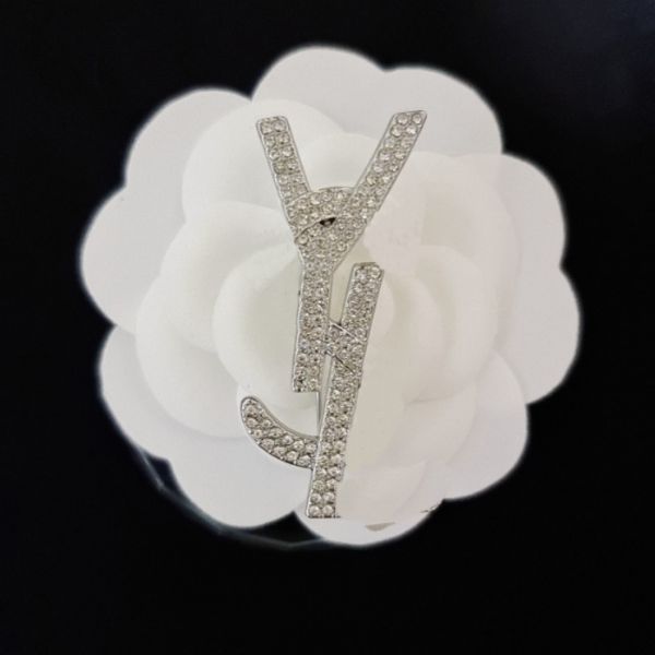 

classics france brand designer brooches pins for womens diamond emed stamp badge designer gift flip collar pins versatile dress, Gray