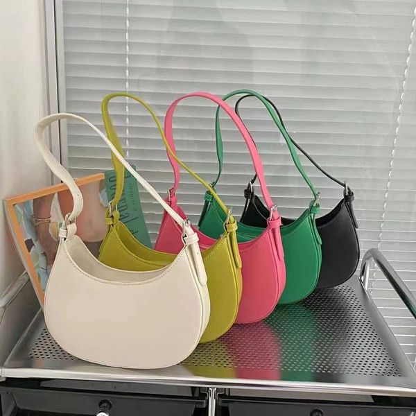 

autumn and winter new simple net brown sugar fruit half moon bag saddle bag single shoulder oblique cross small bag women's bag acetic