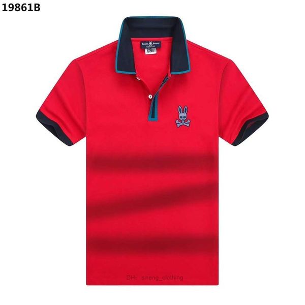 

psycho bunny combed cotton summer short sleeve business design polos animal pattern t shirt casual striped designer breathable clothes 4du0, White;black