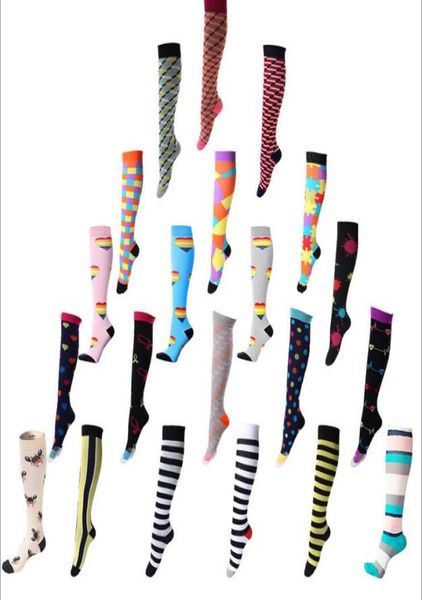 

professional compression socks sports stretch socks breathable travel activities fit for nurses shin splints flight travel sports4932023, Pink;yellow