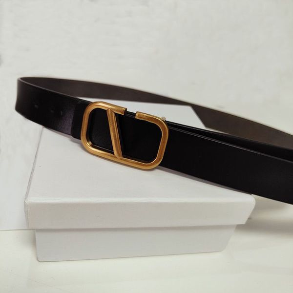 

classic solid color fashion metal letter men's belt women's designer luxury belt vintage pin buckle belt 30mm wide, Black;brown