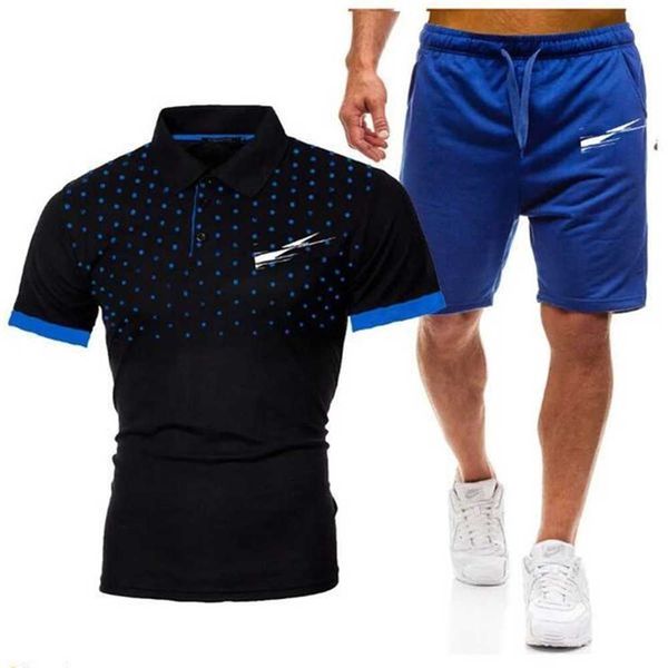 

men's polos tracksuits fashion designer t-shirt + pants piece sets solid color suit men s sweat suits hip hop mens shorts joggers dens, Gray