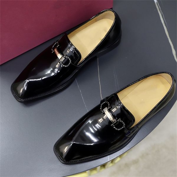 

4 model dress shoes fashion men wedding party quality leather casual flat shoe business formal loafers38-45, Black