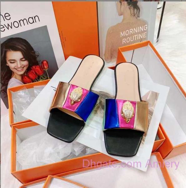 

women flat bottom beach shoes slippers splice rainbw sandals designer slides diamond slipper sneakers fashion head summer flat luxury flip f