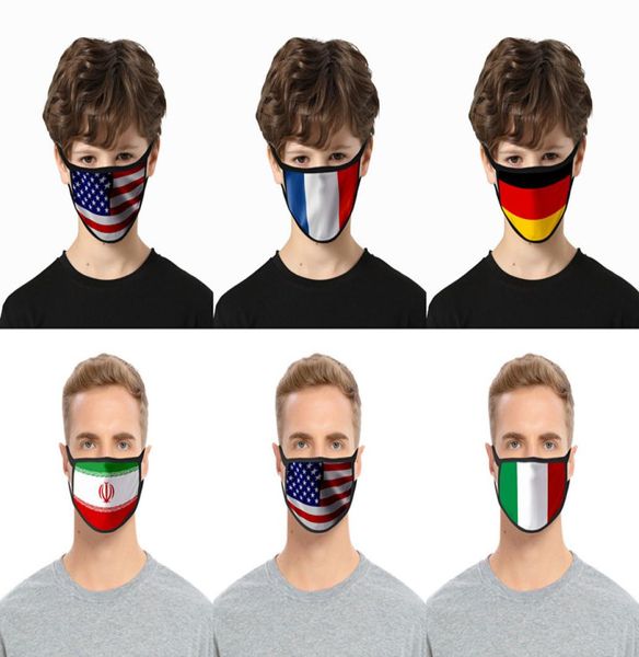 

40 styles 3d usa america flag print masks washable cotton face mask breathable resuable women man kid fashion mask1363706, Blue
