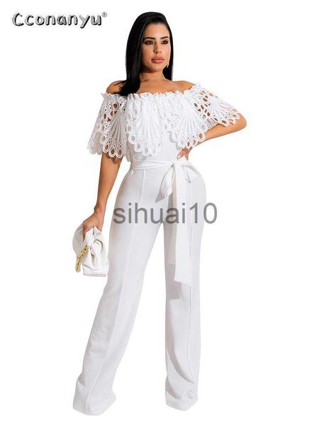 

women's pants capris summer ruffled collar long pants one piece black one piece jumpsuit elegance casual wide leg rompers overalls for, Black;white