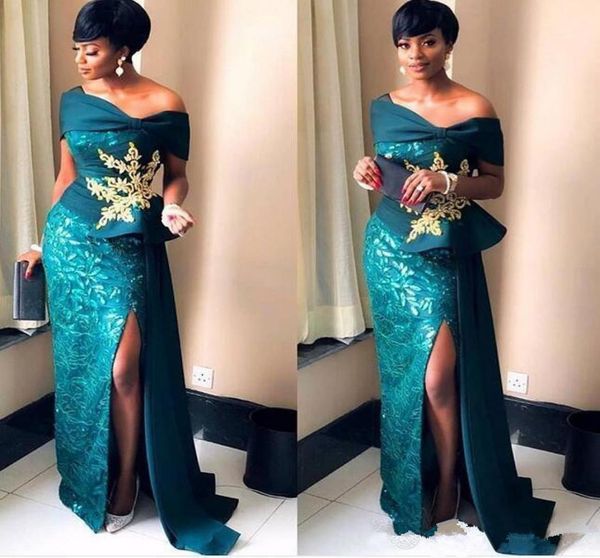 

nignia elegant mermaid evening dresses off the shoulder high split party dresses sweep train prom dresses custom made with go3128369, Black;red