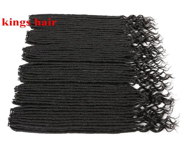 

faux locs curly ends crochet braids hair 20quot 18strandpack long and medium size crochet synthetic braiding hair8753861, Black